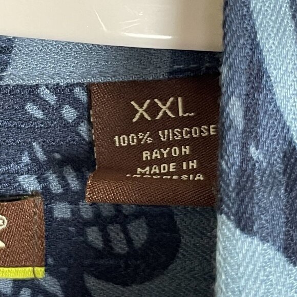 Cubavera Men's size XXL Blue Paisley Short Sleeve Shirt - Picture 5 of 6